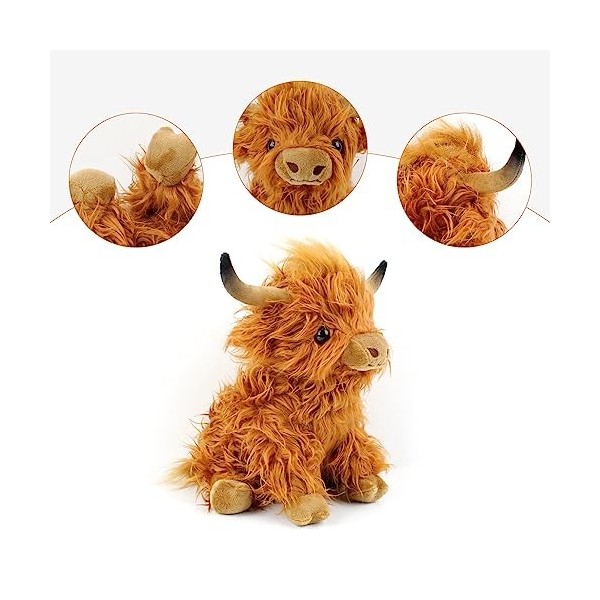 DAJASD Highland Cow Plush, Peluche Vache Highland, Jouet en Peluche Vache Highland, Vache Highland en Peluche Vache Highland 