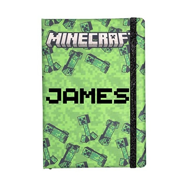 Minecraft - Carnet de notes - Carnet de notes personnalisé pour garçons - Ajouter votre nom - Carnet de notes Minecraft - 96 