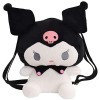 My Melody Kuromi Peluche Sac Cinnamoroll Sac À Dos Sac Dépaule de Bande Dessinée Anime Jouet Sac Verser Fans Danime Noir,U