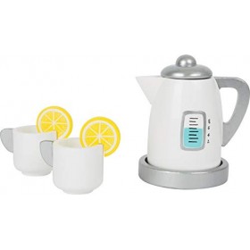 Small Foot 11115 Service à thé avec Bouilloire en Bois, Jeu de rôle pour Les Enfants à partir de 3 Ans Jouets, Multicolore