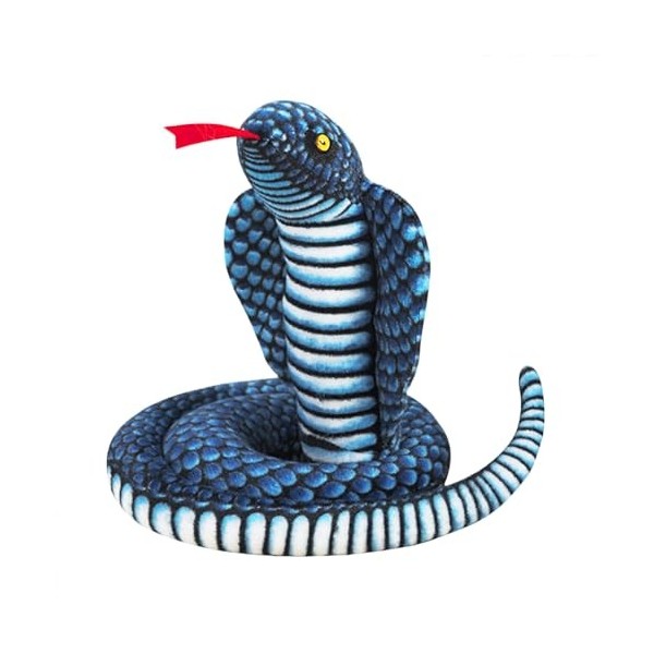 YJZQ Serpent Peluche 1.1M Geant Cobra pour Mettre sur Le lit Adulte Serpent Réaliste décoration Halloween Serpent réaliste Jo