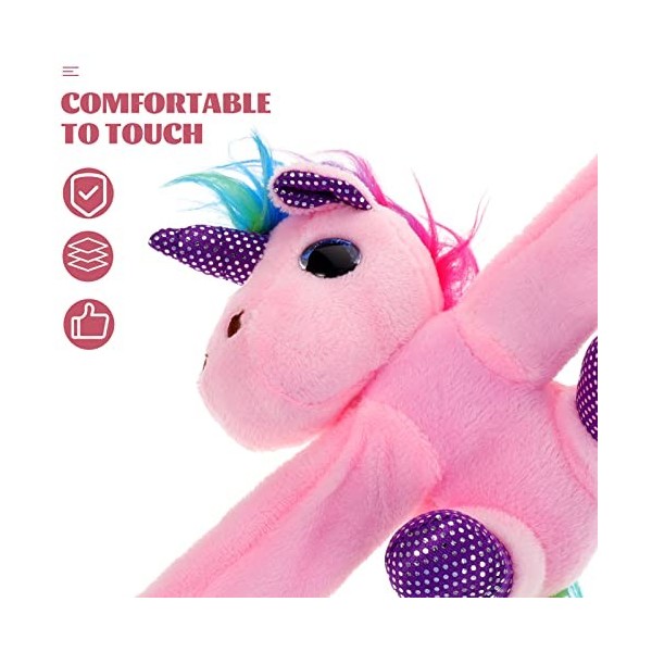 ibasenice Bracelets licorne en peluche câlins animaux en peluche bracelets à bec jouets manchettes licorne fourrure bracelets