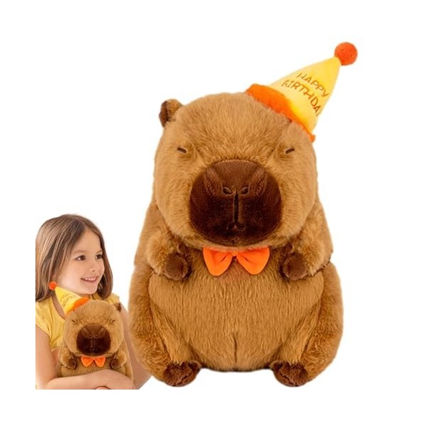 Peluche Capybara Avec Tortue Sur Le Dos - 25 Cm, Jouet Doux En Peluche - Cadeau Enfant Garçon Fille