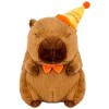 BUKBAG Peluche Capybara,Jouet en Peluche Capybara | Capybara en Casquette danniversaire - Animaux en Peluche Capybara Mignon