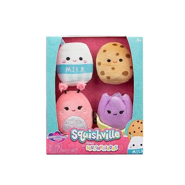 Peluches Squishville par Original Squishmallows Varsity Squad - Six Peluches Squishmallows de 5 cm Comprenant NYA, Rocket, Be