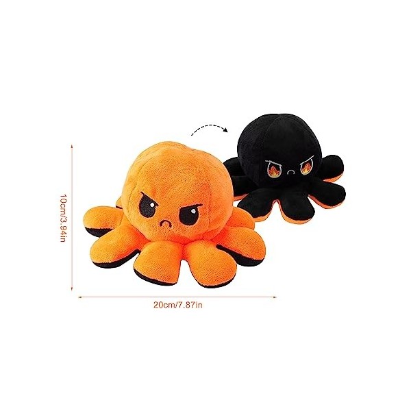 Liwein 2PCS Jouets en Peluche De Poulpe RéVersibles, Peluche Réversible Pieuvre,Poulpe Peluche Reversible,Poupée Réversible e