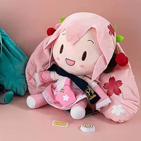 Oreillers en peluche Hatsune Miku Peluche Dessin animé Poupées moelleuses et confortables Vêtements réalistes Figurine en pel