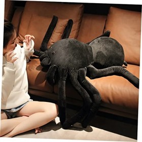 Toyvian Araignée en Peluche Jouet Araignée Géante en Peluche Animaux en Peluche Halloween Cadeaux PP Coton Noir Réaliste Anim
