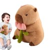 Fouhaly Peluche Capybara | Kawaii Peluches Capybara Jouet - Adorable Oreiller en Peluche Capybara avec Couvre-tête Amovible, 