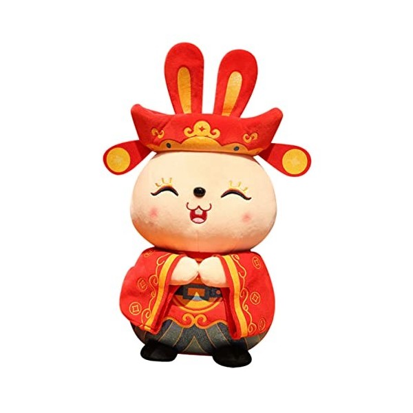 Totority Poupée De Lapin en Peluche Poupée De Lapin du Zodiaque Chinois Nouvel an Chinois 2023 Cadeaux Lapin Peluche Lapin An