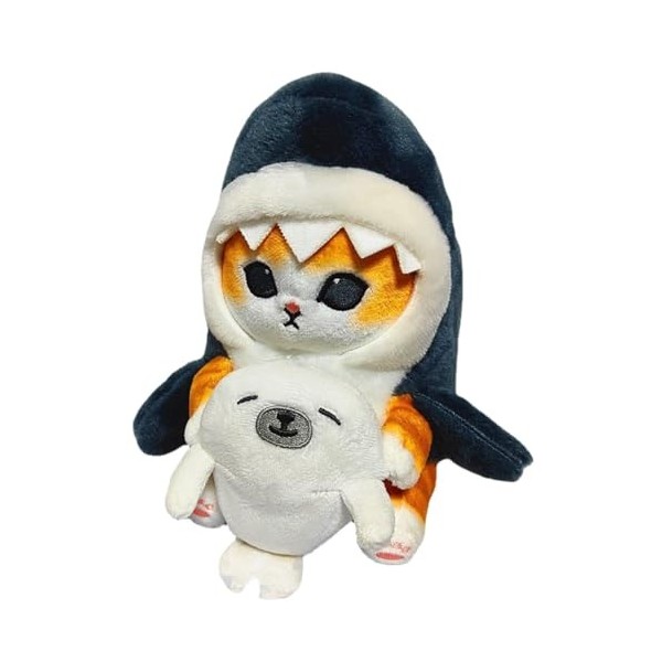 UZSXHJ Mignon Requin Chat,PoupéE en Peluche Chat Requin PoupéEs pour Enfants Animal Joint Jouet Peluches,Cadeau danniversair