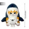 UZSXHJ Mignon Requin Chat,PoupéE en Peluche Chat Requin PoupéEs pour Enfants Animal Joint Jouet Peluches,Cadeau danniversair