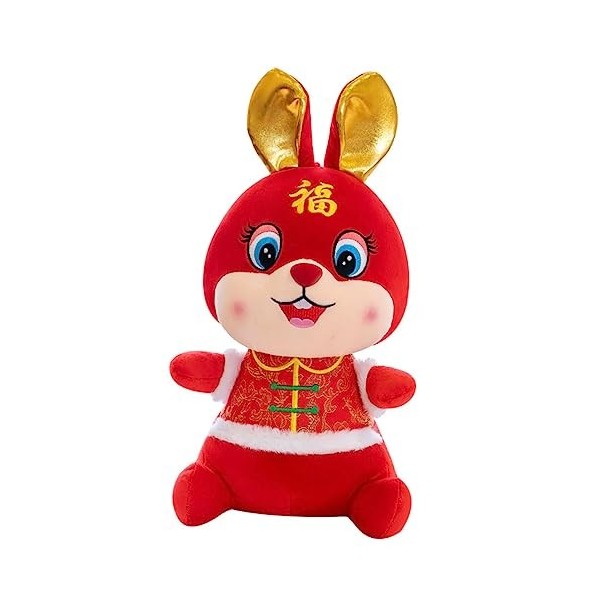 OATIPHO Bouton Tang Costume Lapin Poupée Lapin Zodiaque Poupée Mascotte du Nouvel an Chinois 2023 Jouet De Poupée De Lapin An