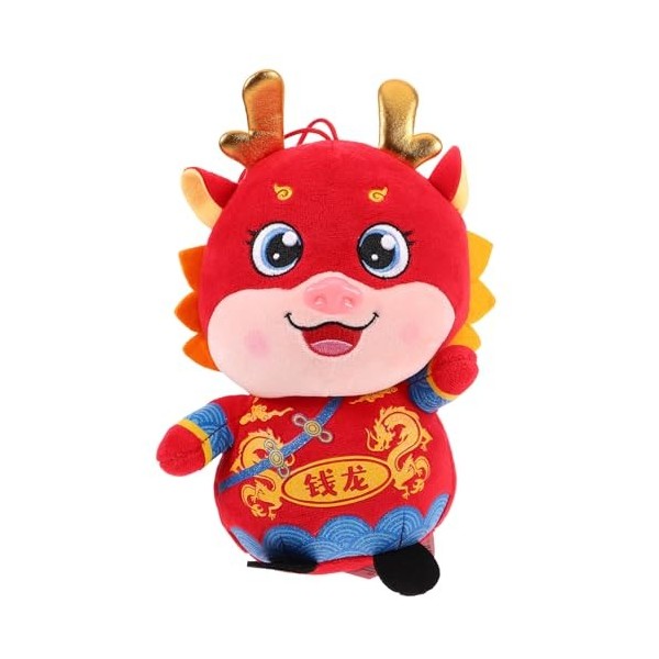 Ifundom Dragon Peluche Animal 2024 Année du Dragon Cadeaux 23Cm Zodiaque Chinois Animal Poupée Pendentif Mascotte Chinoise Po