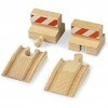 BRIO World - 33385 - Lot de 2 Rampes et 2 Butoirs - Accessoire pour circuit de train en bois - Jouet pour garçons et filles à