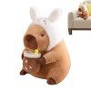 Ghirting Peluche Capybara,Kawaii Peluches Capybara Jouet - Couvre-tête Amovible Capybara Peluches Jouet Capybara Jouet pour e