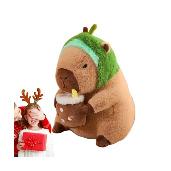 Ghirting Peluche Capybara,Kawaii Peluches Capybara Jouet - Couvre-tête Amovible Capybara Peluches Jouet Capybara Jouet pour e