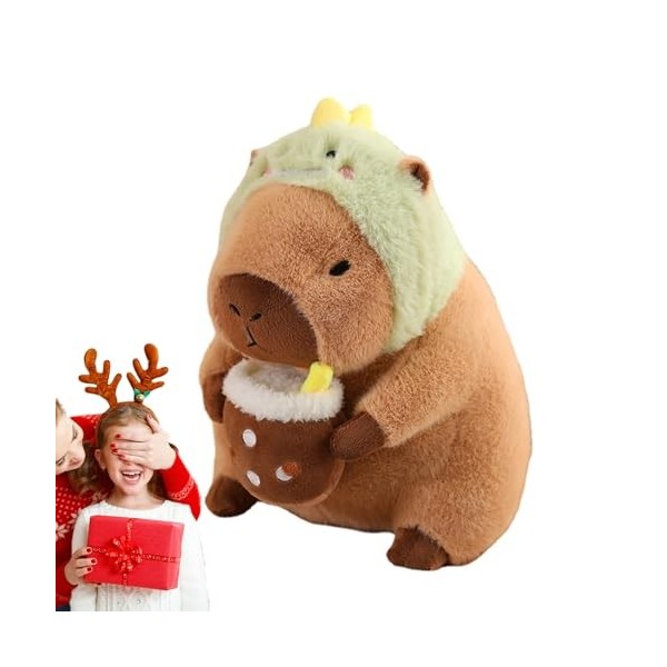 Ghirting Peluche Capybara,Kawaii Peluches Capybara Jouet - Couvre-tête Amovible Capybara Peluches Jouet Capybara Jouet pour e