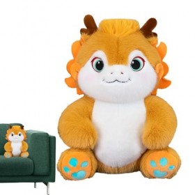 jiyun Jouet en Peluche Dragon Chinois, poupée en Peluche Dragon Chinois, Peluches de Mascotte de Dragon de Dessin animé 2024,
