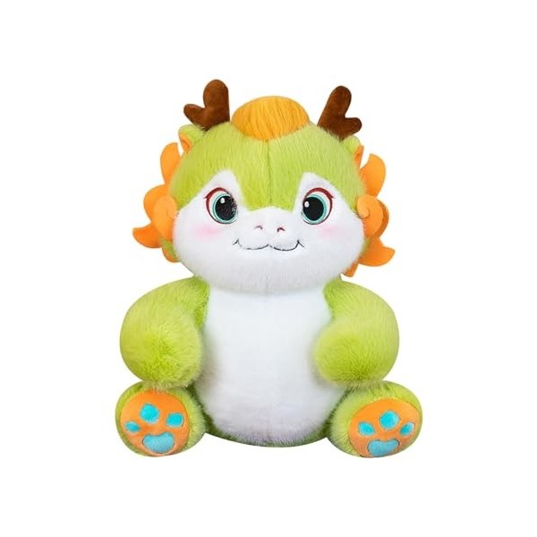 jiyun Jouet en Peluche Dragon Chinois, poupée en Peluche Dragon Chinois, Peluches de Mascotte de Dragon de Dessin animé 2024,