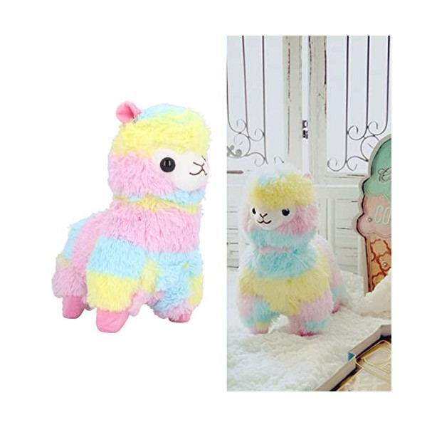 Jouet en Peluche Dalpaga Arc-en-Ciel, Peluche dagneau Mignonne Poupée en Peluche Multicolore Llamacorn