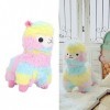 Jouet en Peluche Dalpaga Arc-en-Ciel, Peluche dagneau Mignonne Poupée en Peluche Multicolore Llamacorn