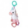 Bright Starts, Licorne, Sparkle & Shine, jouet en peluche à emporter en poussette ou en porte-bébé, 0 mois et plus