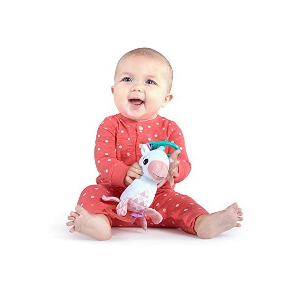 Bright Starts, Licorne, Sparkle & Shine, jouet en peluche à emporter en poussette ou en porte-bébé, 0 mois et plus