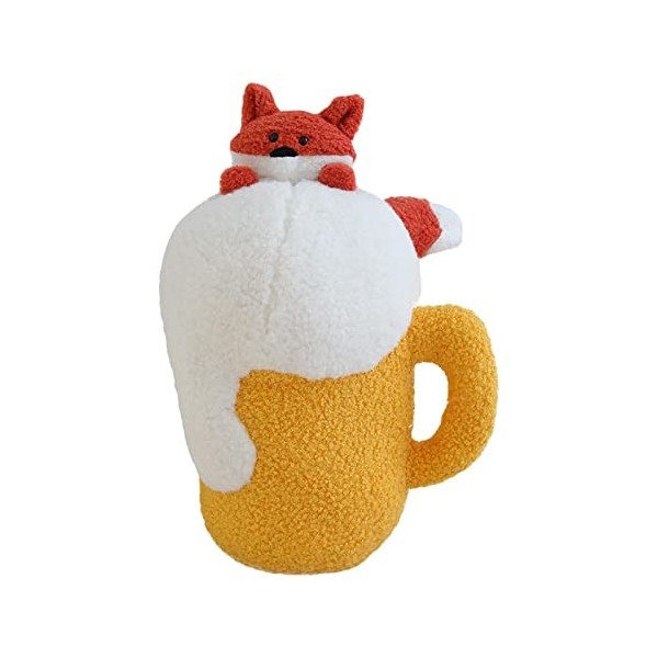 MagiDeal Mignon Bière Renard en Peluche Jouet Coussins Coussin Accompagner Sommeil Jouets en Peluche Renard en Peluche Poupée