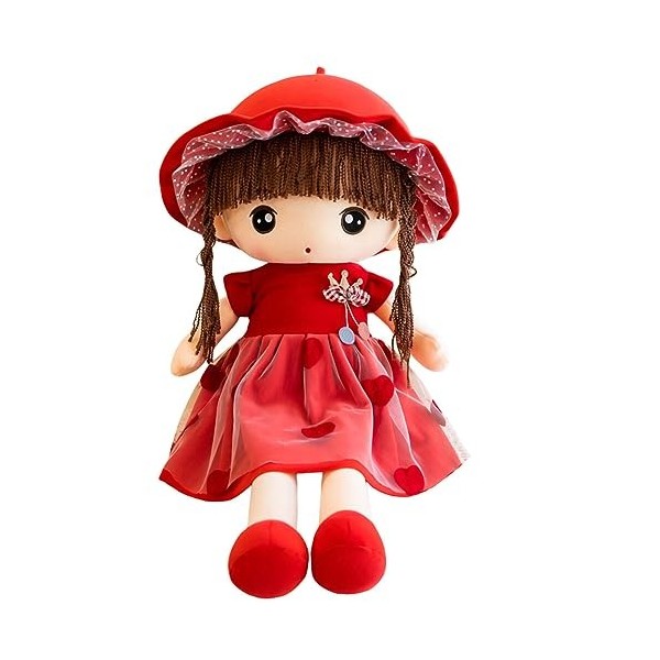 Surakey Poupée de Chiffon Fille 45cm Mignon Poupée en Peluche Princesse avec Chapeau Jouets en Peluche Fille Cadeau pour Anni