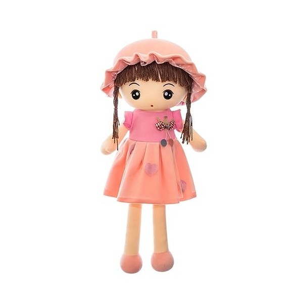 Surakey Poupée de Chiffon Fille 45cm Mignon Poupée en Peluche Princesse avec Chapeau Jouets en Peluche Fille Cadeau pour Anni