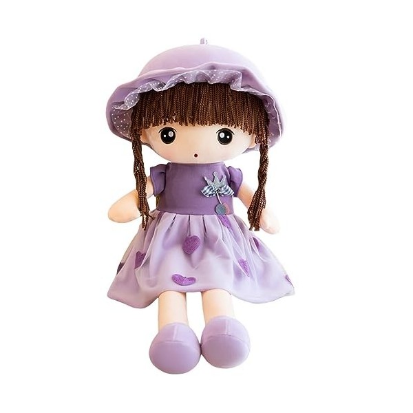 Surakey Poupée de Chiffon Fille 45cm Mignon Poupée en Peluche Princesse avec Chapeau Jouets en Peluche Fille Cadeau pour Anni