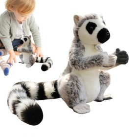 Jouet en peluche lémurien doux, Peluches de lémuriens de simulation, Cadeau de compagnon de jeu doux et douillet, compagnon d