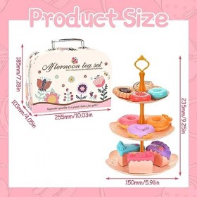 ZOYDP Service à thé pour tout-petits, 46 pièces pour filles, ensemble de thé jouet pour petites filles et garçons, y compris 