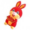 Toyvian Lapin Mascotte Jouet Jouets en Peluche Nouvel an Chinois Lapin Jouet Figurine De Bureau Année du Lapin Animal en Pelu