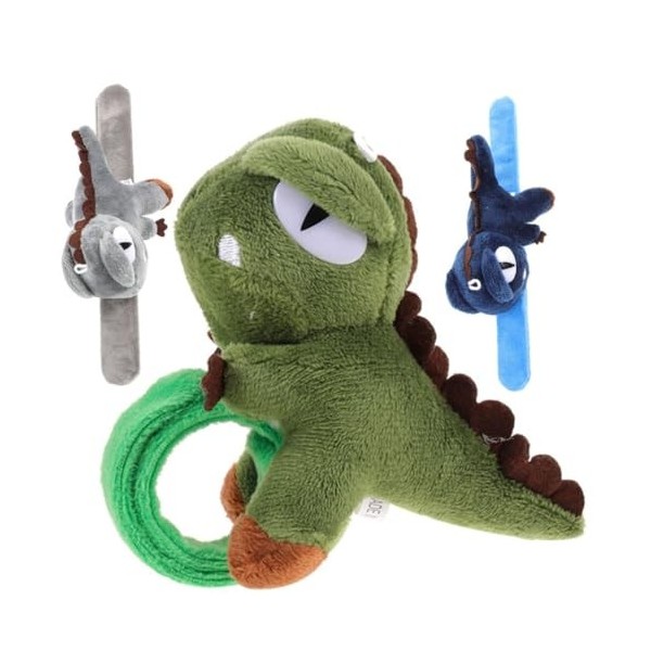 jojofuny Lot De 3 Bracelets À Claquettes en Forme danimaux en Peluche pour Enfants Bracelet À Claquettes en Forme De Dinosau