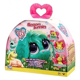 Scruff-a-Luvs- Little Live Blossom Bunnies | Mystery Bunny Reveal, Wash, Groom & Rescue Plush Pet, 30315, Jaune, Bleu, Rose
