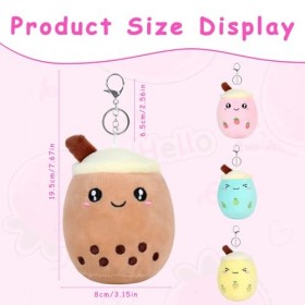 FENYW 4 Peluches Bubble Tea, Jouet en Peluche pour Enfants avec Porte-clés, Petit Animal en Peluche Boba en Peluche coloré po