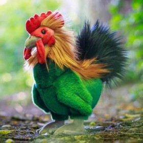 Tobar-Tobar-37256-Peluche Coq, Animigos World of Nature, 37256, Vert