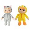 CoComelon JJ Duckie & Kitty Lot de 2 jouets en peluche de 20,3 cm – À partir de 18 mois