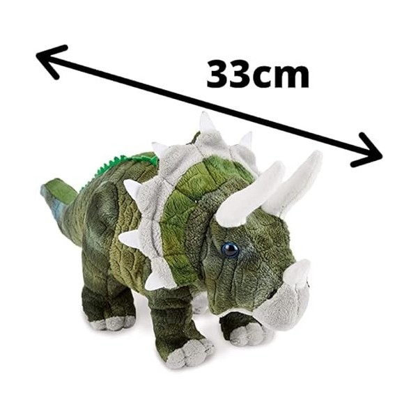 BOULI Peluche Dinosaure Tricératops Centrosaure 33 cm, RODA
