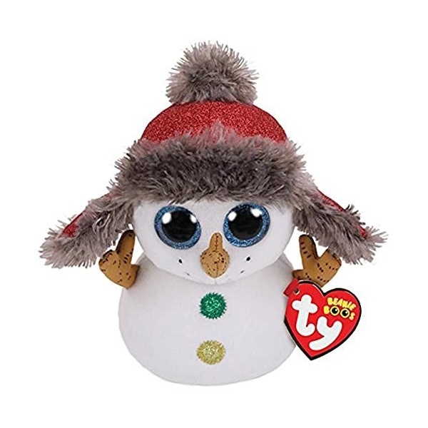 Ty - TY36219 - Beanie Boos - Peluche Buttons le bonhomme de neige 15 cm