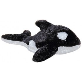 Aurora World Aurora, 16634, Mini Flopsie Orque, 20 cm, Peluche, Noir et Blanc