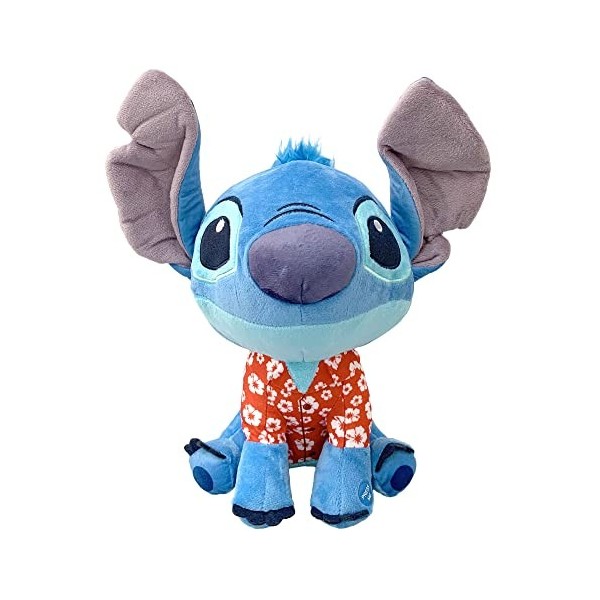 Sambro Stitch avec chemise hawaïenne Bighead Palz Peluche sonore 30 cm