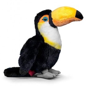 Tobar- Animal Tobar-37249-Peluche Toucan, Animigos World of Nature, 37249, Noir, Petit