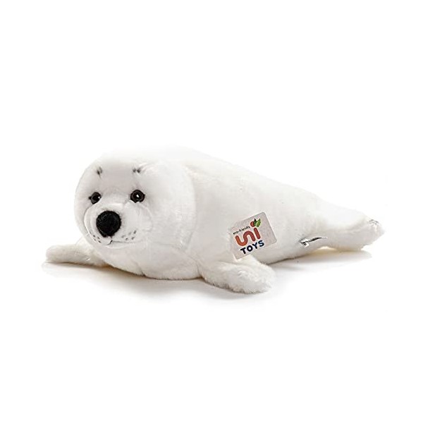 Uni-Toys Phoque blanc – 46 cm longueur – Peluche Robbe – Peluche