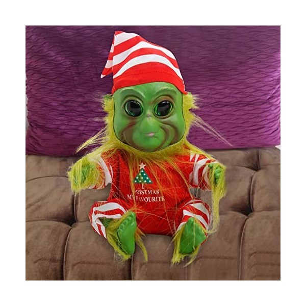 Générique Peluche Grinch, poupée Grinch réaliste, Figurines en Peluche de poupée Grinch Mignonnes, décorations de Noël Grinch