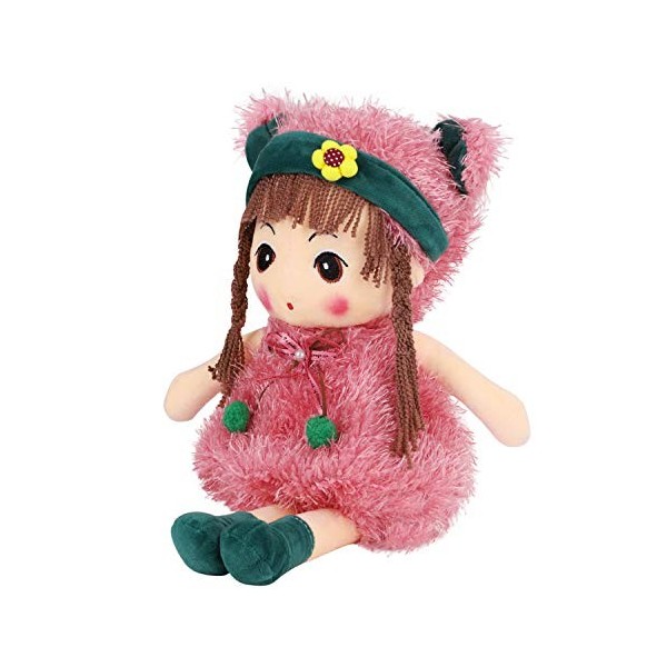 JIAHG Poupée de Chiffon Fille Jouet en Peluche Poupée de Chiffon Adorable avec Les Cheveux Tressés Ornement de Chambre de Béb