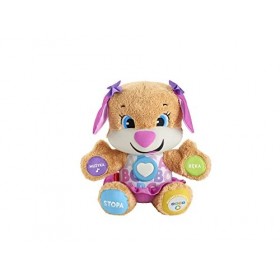 Fisher-Price la sœur de Puppy Eveil Progressif jouet bébé, peluche interactive, plus de 50 chansons et 3 niveaux, version fra