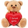 BRUBAKER - Peluche Douce - Ours/Nounours avec Cœur I Love You - 25 cm - Brun Clair